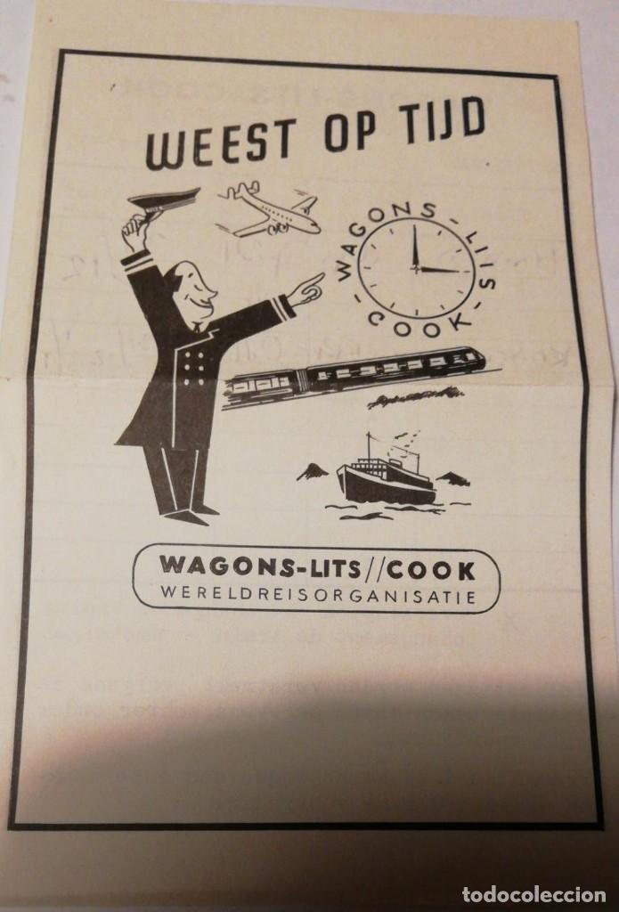 Sammeln von Fahrkarten: Wagons Lits cook hoja informativa de horarios / Timetable/ Wereldreisorganisatie Copenhagen 1960