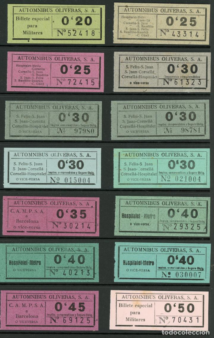 Sammeln von Fahrkarten: (L767) 14 BILLETES DE AUTOMNIBUS OLIVERAS, S.A. // DE O,20 A 0,50 PTAS // Y42