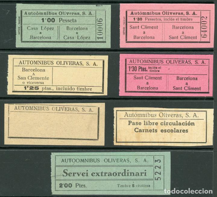 Sammeln von Fahrkarten: (L771) 7 BILLETES DE AUTOMNIBUS OLIVERAS, S.A. // Y45