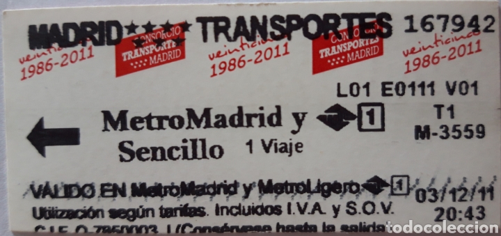 Collectables Transport Tickets: BILLETE METRO DE MADRID