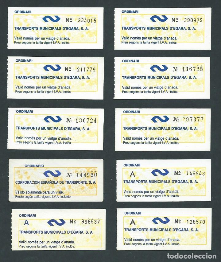 Collectionnisme Billets de transport: lote antiguos billetes bus egara terrassa ticket billete transports municipals d'egara autobus