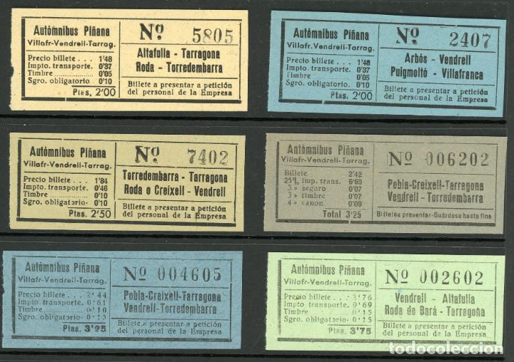 Sammeln von Fahrkarten: (L773) 6 BILLETES DE AUTOMNIBUS PI&Ntilde;ANA  // Y52