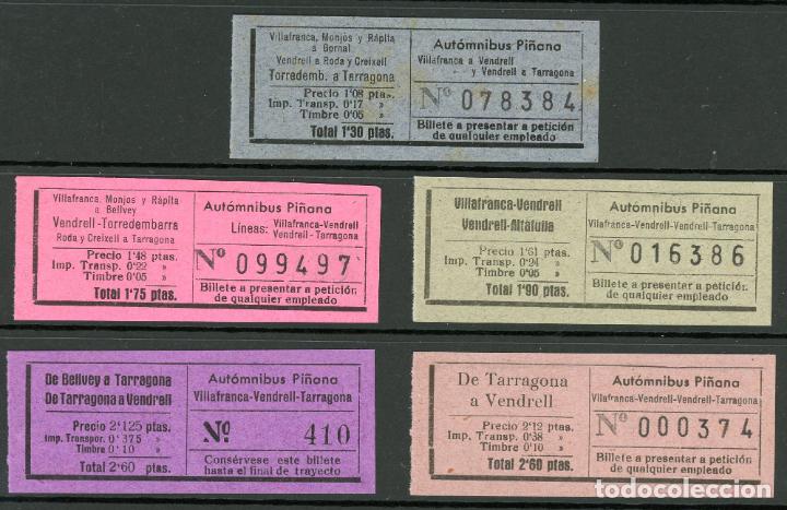 Sammeln von Fahrkarten: (L774) 5 BILLETES DE AUTOMNIBUS PI&Ntilde;ANA // Y54