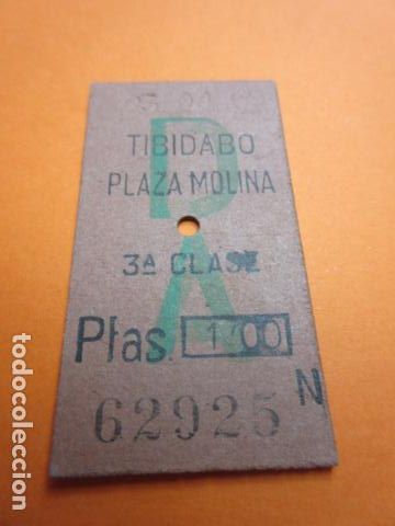 Collectionnisme Billets de transport: BILLETE EDMONSON FERROCARRIL SARRIA GENERALITAT TIBIDABO PLAZA MOLINA 1 PESETA