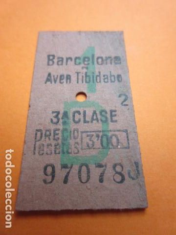 Colecionismos Bilhetes de Transporte: BILLETE EDMONSON FERROCARRIL SARRIA GENERALITAT BARCELONA AVENIDA TIBIDABO  3 PESETA