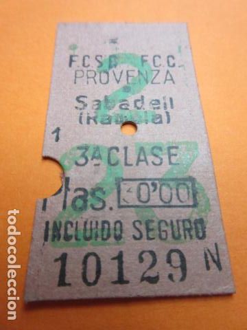 Colecionismos Bilhetes de Transporte: BILLETE EDMONSON FERROCARRIL SARRIA GENERALITAT PROVENZA SABADELL 30 PESETA OJO MINUSCULAS