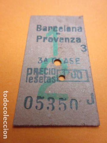Sammeln von Fahrkarten: BILLETE NUMERO CAPICUA 05350 FERROCARRIL SARRIA GENERALITAT BARCELONA PROVENZA 1 PESETAS
