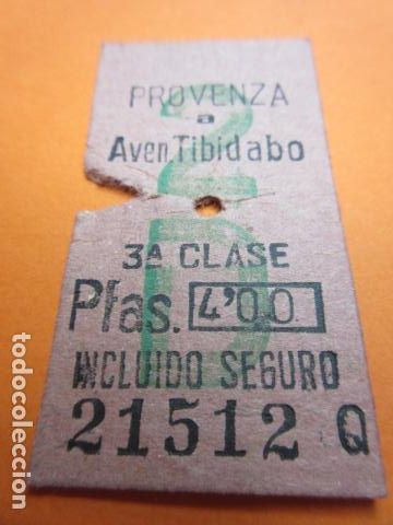 Collectionnisme Billets de transport: BILLETE NUMERO CAPICUA 21512 FERROCARRIL SARRIA GENERALITAT PROVENZA AVENIDA TIBIDABO 4 PESETAS