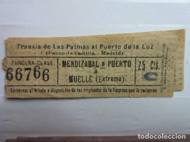 Collectionnisme Billets de transport: MUY ANTIGUO CAPICUA 66766 TRANVIA DE LAS PALMAS AL PUERTO DE LA LUZ BANCO CASTILLA MADRID CANARIAS