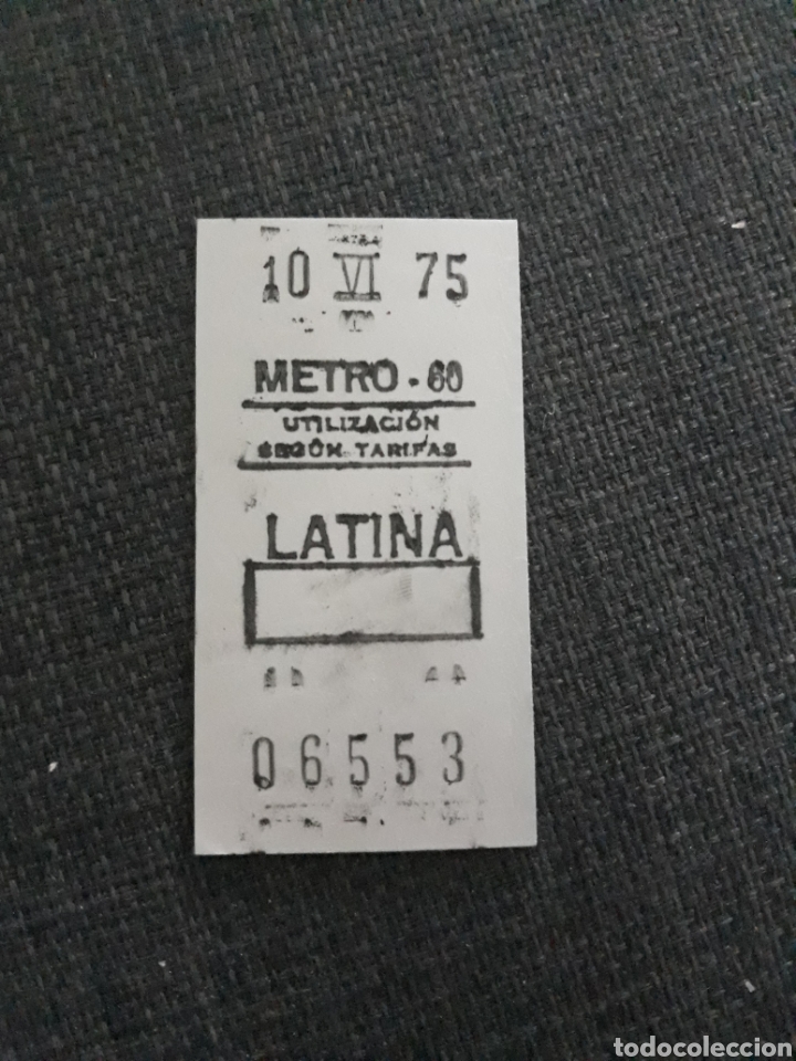 Collectables Transport Tickets: ANTIGUO BILLETE DE METRO DE LA ESTACION LATINA A&Ntilde;O 1975