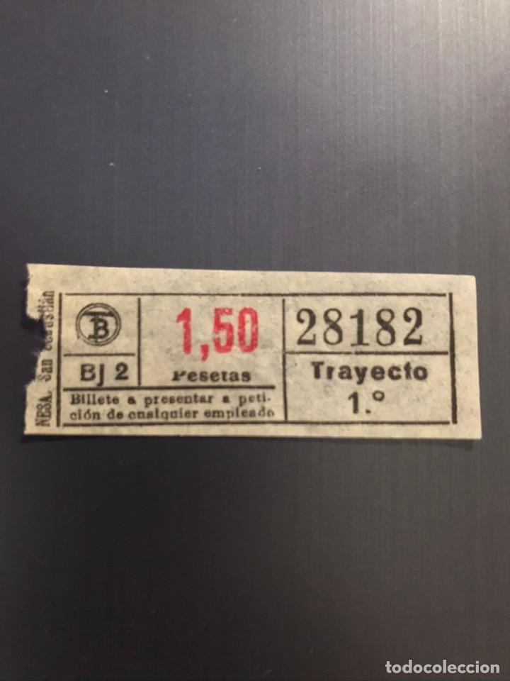 Colecionismos Bilhetes de Transporte: BILLETE CAPICUA 28182 TRANVIAS BARCELONA - 1.50 PESETAS - TRAYECTO 1&ordm; BJ-2