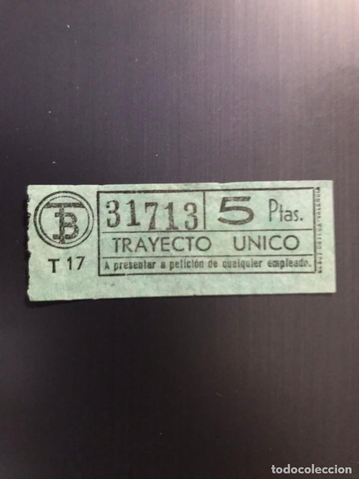 Colecionismos Bilhetes de Transporte: BILLETE CAPICUA 31713 TRANVIAS BARCELONA - 5 PESETAS - TRAYECTO UNICO T-17