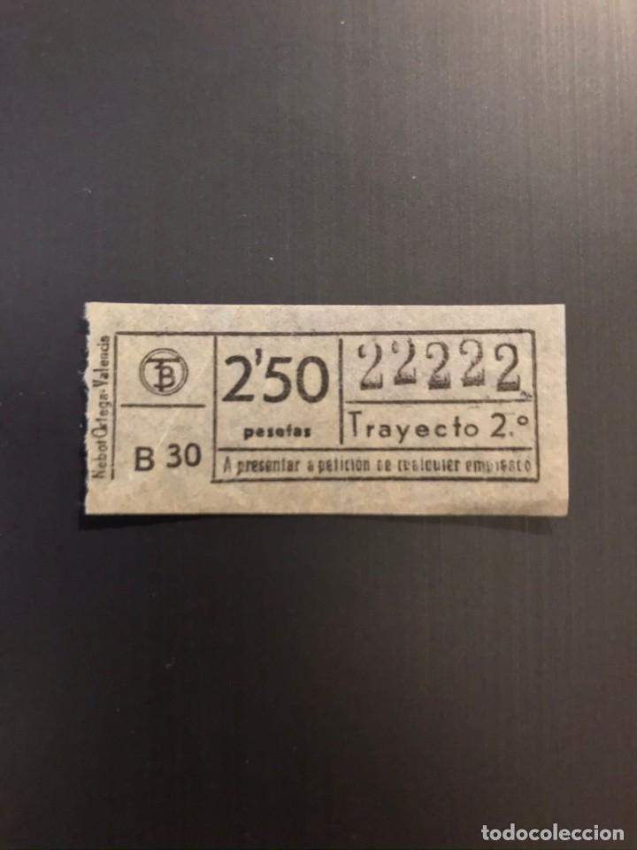 Colecionismos Bilhetes de Transporte: BILLETE CAPICUA 22222 TRANVIAS BARCELONA - 2.50 PESETAS - TRAYECTO 2&ordm; B-30