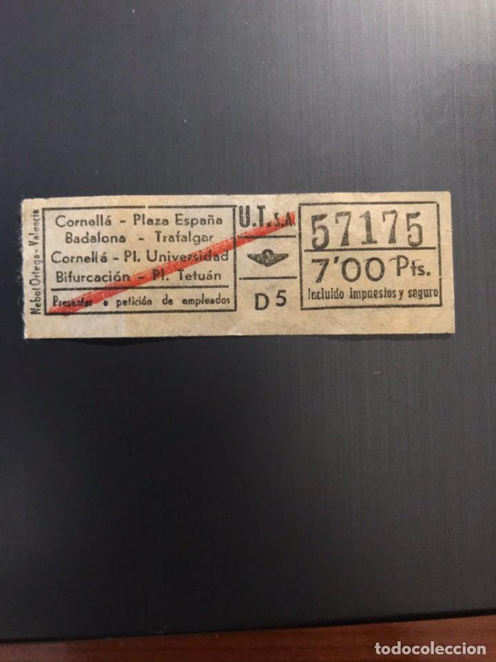 Colecionismos Bilhetes de Transporte: BILLETE CAPICUA 57175 U.T.s.a. 7 PESETAS (CORNELLA - PLAZA ESPA&Ntilde;A, ETC.) D-5