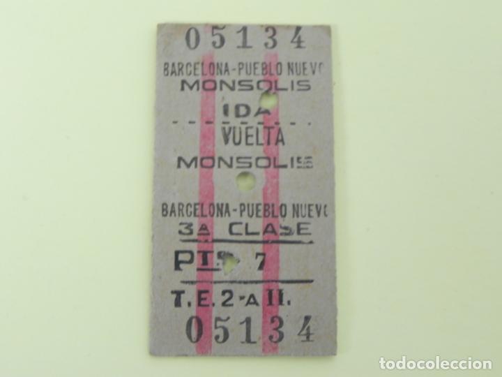 Collectables Transport Tickets: BILLETE RENFE BARCELONA PUEBLO NUEVO / MONSOLIS (IDA Y VUELTA) N&ordm; 05134