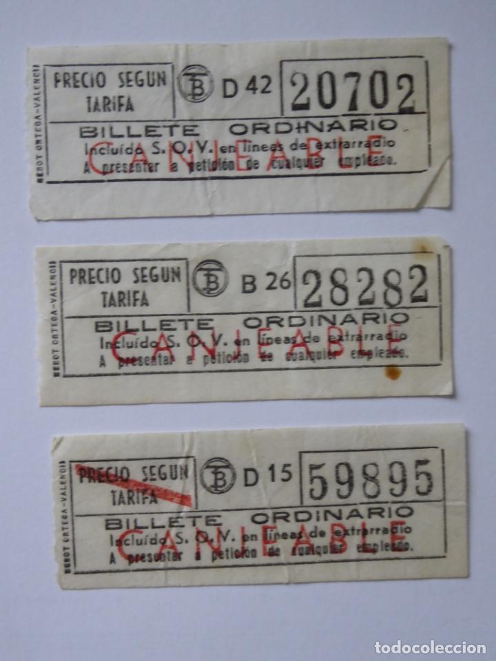 Colecionismos Bilhetes de Transporte: Lote 3 antiguos billetes capicua de Transportes Barcelona. Billete ordinario canjeable.. Franja roja