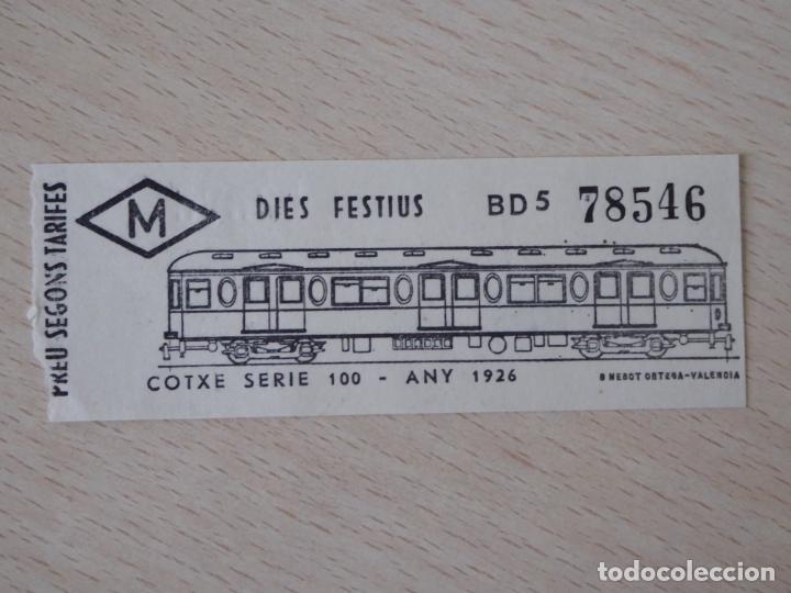 Collectionnisme Billets de transport: Barcelona. Antiguo billete de Metro de dias festivos. Reproduce vag&oacute;n de metro serie 100 de 1926
