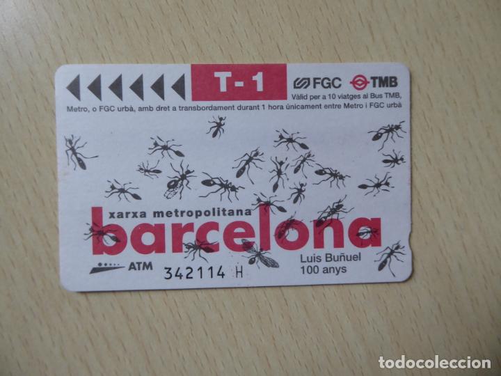 Sammeln von Fahrkarten: Barcelona -Billete T-1 10 viajes metro-FGC Xarxa metropolitana- 100 a&ntilde;os de Luis Bu&ntilde;uel