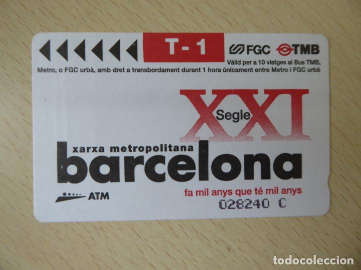 Sammeln von Fahrkarten: Barcelona -Billete T-1, 10 viajes metro-FGC Xarxa metropolitana- 75 a&ntilde;os de Radio Barcelona