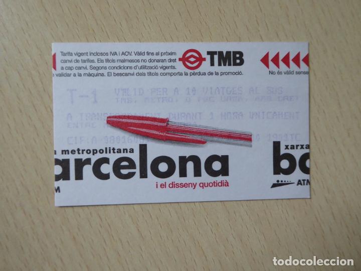 Colecionismos Bilhetes de Transporte: Barcelona -Billete T-1 10 viajes metro-FGC Xarxa metropolitana-A&ntilde;o 2000-Dise&ntilde;o silla Tonet