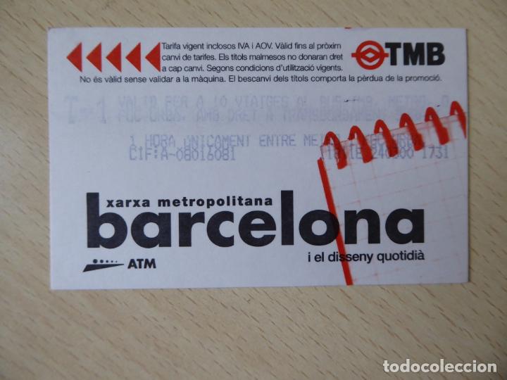 Colecionismos Bilhetes de Transporte: Barcelona -Billete T-1 10 viajes metro-FGC Xarxa metropolitana-A&ntilde;o 2000-Dise&ntilde;o bloc de espiral