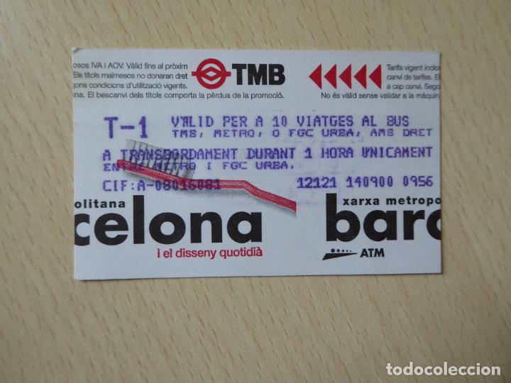 Colecionismos Bilhetes de Transporte: Barcelona -Billete T-1 10 viajes metro-FGC Xarxa metropolitana-A&ntilde;o 2000-Dise&ntilde;o cepillo de dientes