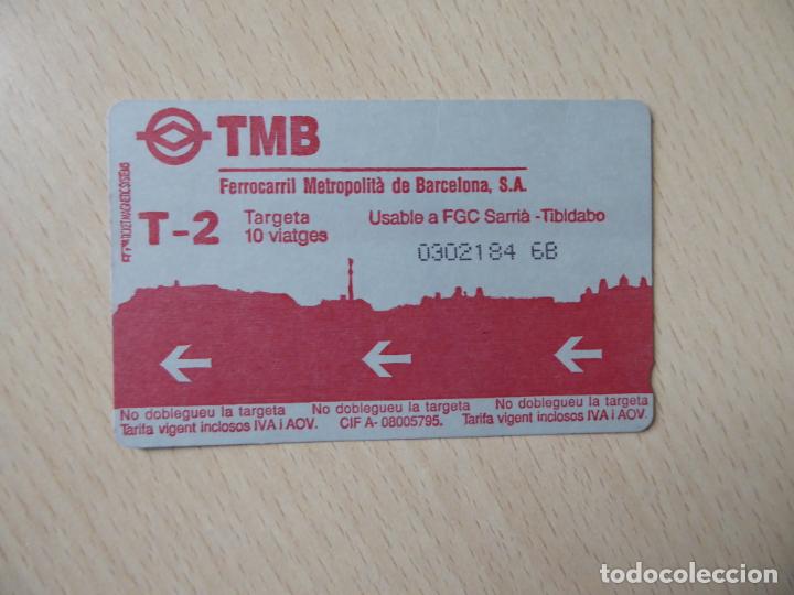 Collectionnisme Billets de transport: Billete T-2, 10 viajes Ferrocarril Metropolitano de Barcelona TMB - Ticket Magnetic Systems