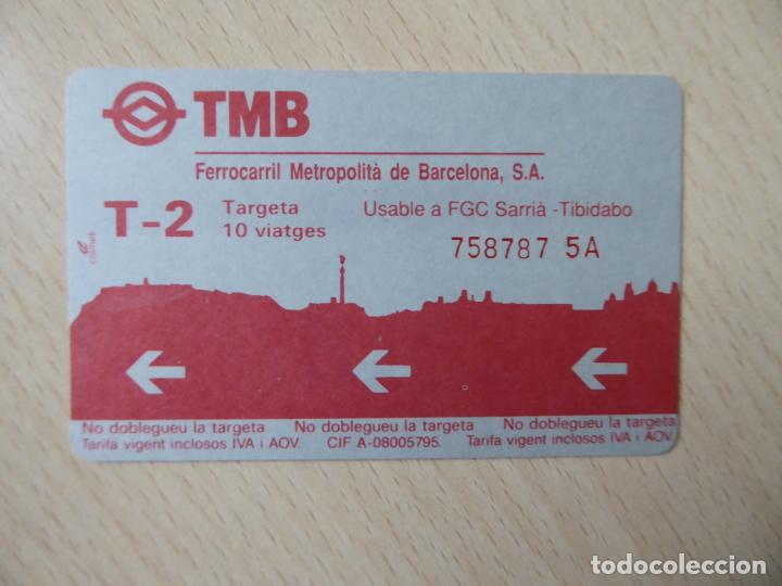 Collectionnisme Billets de transport: Billete T-2, 10 viajes Ferrocarril Metropolitano de Barcelona TMB - Gr&aacute;ficas Calmell