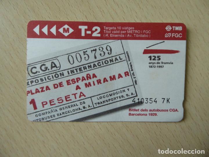Collectables Transport Tickets: Billete T-2 10 viajes metro-FGC -TMB Transport Metropolit&agrave;-Xarxa metropolitana de Barcelona