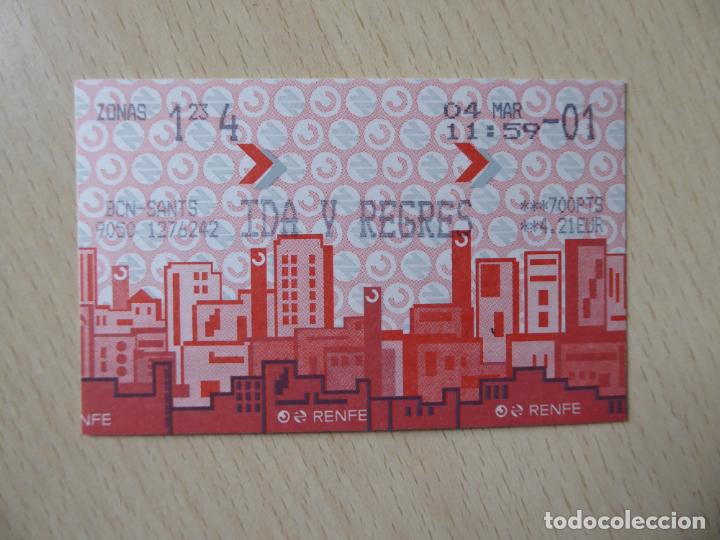 Colecionismos Bilhetes de Transporte: Billete Renfe - Barcelona Sants - Ida y regreso - 04-03-2001 - Zonas 1-4