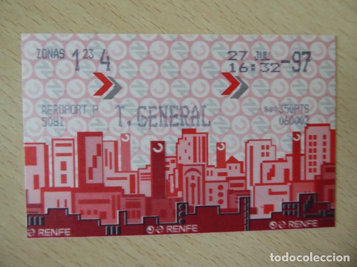 Collectables Transport Tickets: Billete Renfe - Aeropuerto - Tarifa General - 27-07-1997. Zonas 1-4