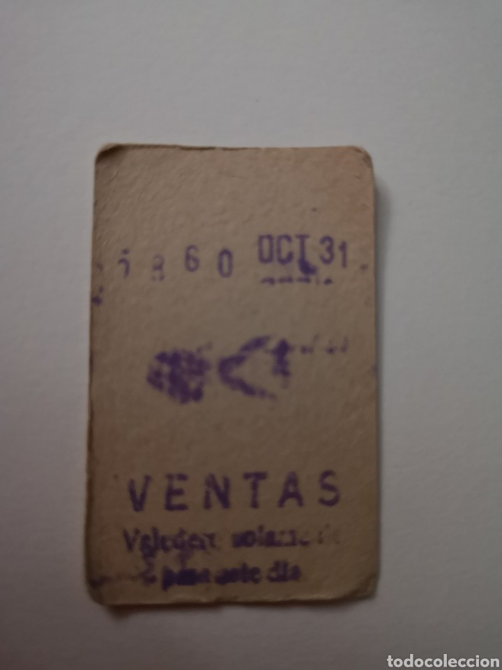 Colecionismos Bilhetes de Transporte: Ticket Metro Madrid Ventas 31 Octubre 1968