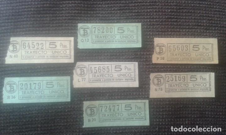 Sammeln von Fahrkarten: LOTE DE 7 BILLETES. TB. TRANSPORTES BARCELONA. 5 PTAS.