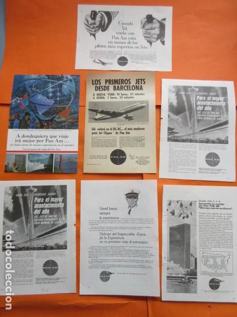 Collectables Transport Tickets: COLECCION LINEAS AEREAS PUBLICIDAD A&Ntilde;OS 50/60 - PAN AM PAN AMERICAN PAA LOTE DE 28 PUBLICIDADES