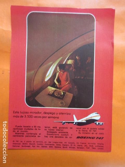 Sammeln von Fahrkarten: COLECCION LINEAS AEREAS PUBLICIDAD A&Ntilde;OS 1971 - BOEING 747 AERONAVES AVIONES A REACCION LOTE DE 1