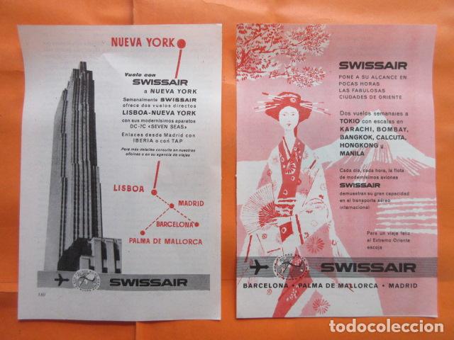 Collectionnisme Billets de transport: COLECCION LINEAS AEREAS PUBLICIDAD A&Ntilde;OS 50 - SWISSAIR LOTE DE 2
