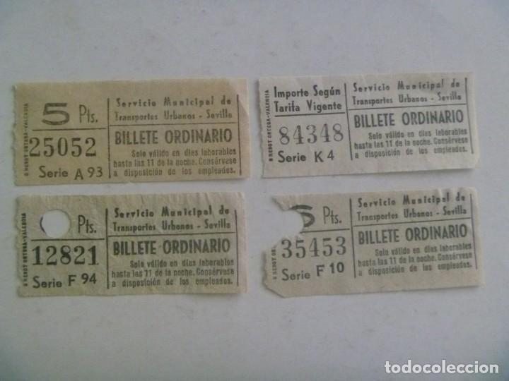 Collectionnisme Billets de transport: LOTE DE 4 BILLETES ORDINARIO DE AUTOBUS , TRANSPORTES URBANOS DE SEVILLA, CAPICUAS