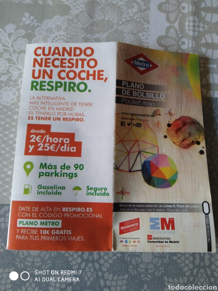 Colecionismos Bilhetes de Transporte: Plano Metro Madrid 2015