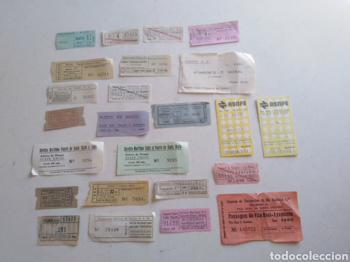 Coleccionismo Billetes de transporte: Lote de 24 billetes de transportes antiguos