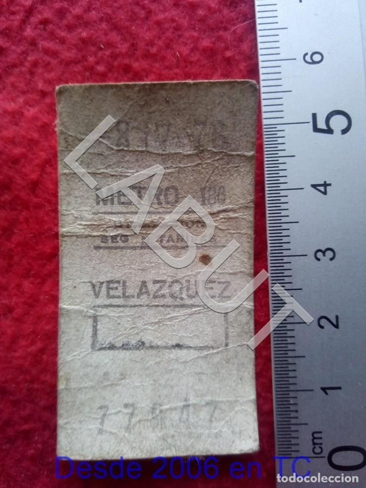 Coleccionismo billetes de transporte: BILLETE METRO VELAZQUEZ RECUPERADO C6