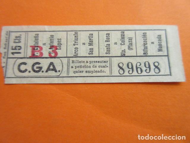 Collectables Transport Tickets: 1 BILLETE BARCELONA COMPA&Ntilde;IA GENERAL DE AUTOBUSES CAPICUA 89698