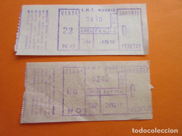 Collectables Transport Tickets: 2 BILLETE EMT DE MADRID LIENAS 004 Y 007