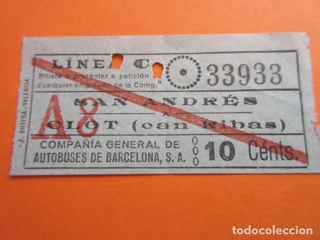Collectables Transport Tickets: 1 BILLETE BARCELONA COMPA&Ntilde;IA GENERAL DE AUTOBUSES CAPICUA 33933