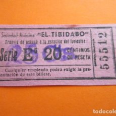 Coleccionismo Billetes de transporte: 1 BILLETE BARCELONA TRANVIA DEL TIBIDABA BLAU FUNICULAR PARQUE ATRACCIONES. Lote 213464721