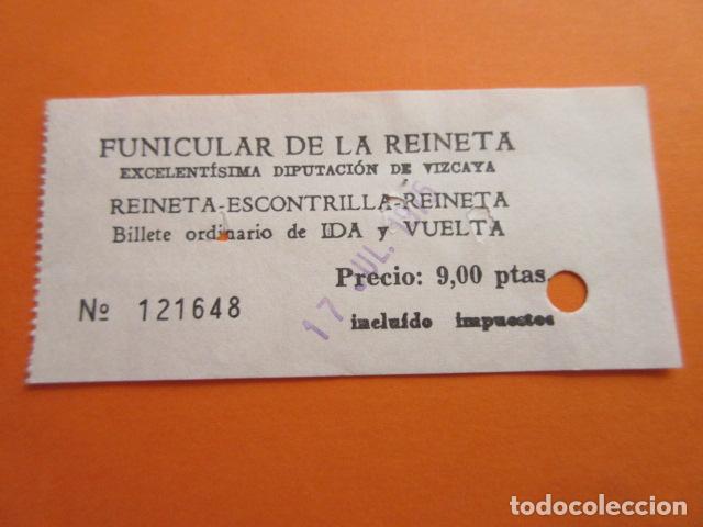 Colecionismos Bilhetes de Transporte: 1 BILLETE FUNICULAR DE LA REINETA VALLE DE TRAPAGA VIZCAYA