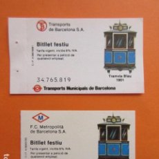Coleccionismo Billetes de transporte: 2 BILLETE BARCELONA VER FOTOS TIENEN DIFERENTES LOGOS Y TRASERAS FESTIU OLIMPIADA 1992 OLIMPICO. Lote 213465998