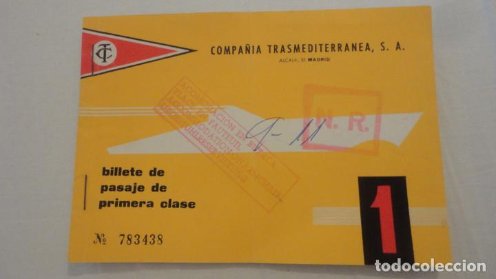 Collectables Transport Tickets: ANTIGUO BILLETE.COMPA&Ntilde;IA TRASMEDITERRANEA S.A CIUDAD DE BURGOS.PALMA-BARCELONA 1966