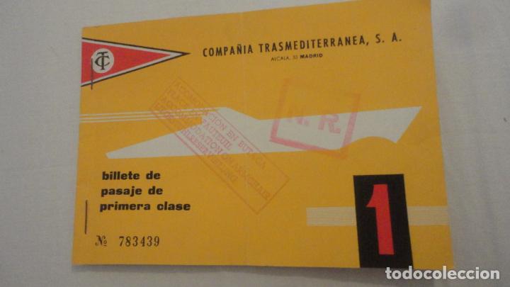 Collectables Transport Tickets: ANTIGUO BILLETE.COMPA&Ntilde;IA TRASMEDITERRANEA S.A BUQUE CIUDAD BURGOS.PALMA-BARCELONA 1966