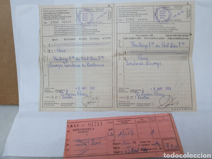 Collectionnisme Billets de transport: BILLETE GRAITUITO INTERNACIONAL. RED NACIONAL DE LOS FERROCARRILES ESPA&Ntilde;OLES. 1963.