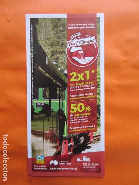 Coleccionismo billetes de transporte: FOLLETO TREN DEL CIMENT LA POBLA DE LILLET FERROCARRILES GENERALITAT NURIA LA MOLINA